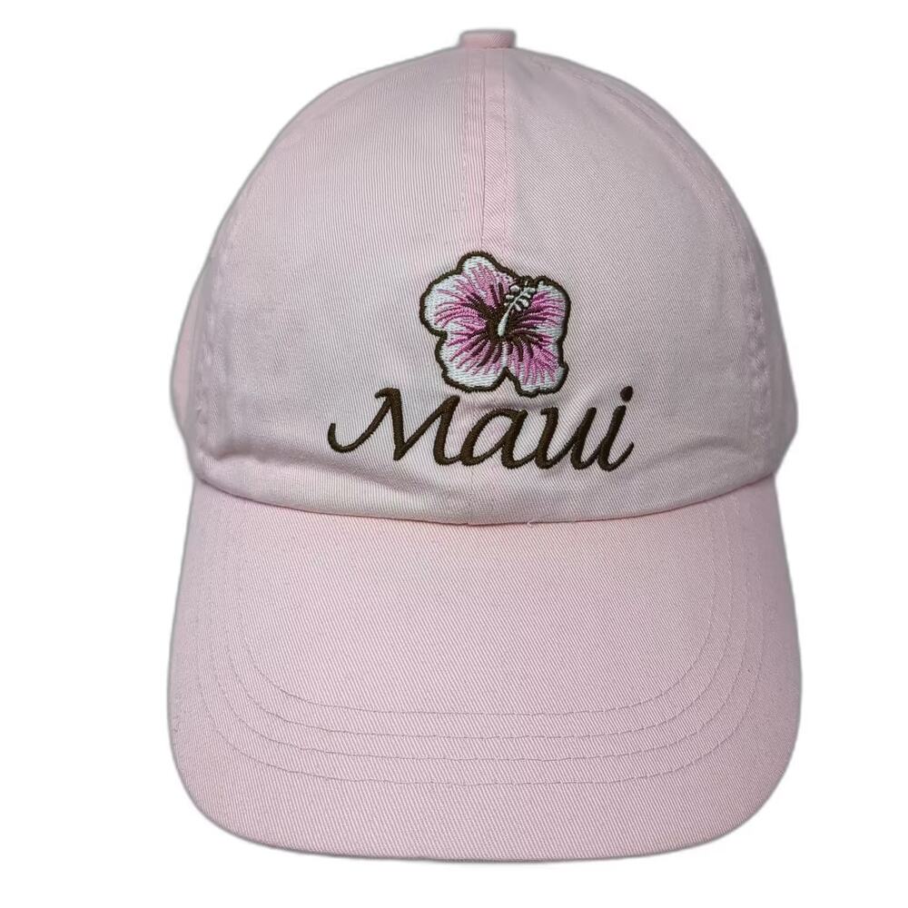 San Segal Maui Hibiscus Flower Pink Baseball Cap One Size Adjustable Cotton Hat